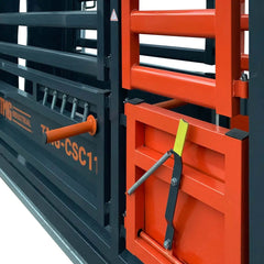 10' Squeeze Cattle Work Chute 4500-lb Weight Scale, Side Exit, Side Squeeze, Upper/Lower Swing Openings, LCD Weight Display, TMG-CSC11
