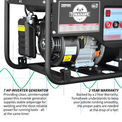Tomahawk 120 Amp Engine Driven Welder Generator 2200 Watt 7 HP Gas Powered - Machine Horizon