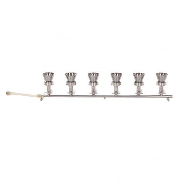 Sartorius 168M6-SS100 6 Branch Microsart Manifolds with Funnels, 100mL - Machine Horizon Sartorius 168M6-SS100 6 Branch Microsart Manifolds with Funnels, 100mL - Machine Horizon