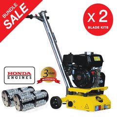 Tomahawk 8” Gas Concrete Scarifier Planer Grinder with 5.5 HP Honda Engine Blade Bundle - Machine Horizon