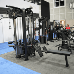 4 Stack Megatron Deluxe Jungle Gym - Muscle D Fitness - Commercial Lat Pull, Low Row, Adj. Hi/Low Pulleys - Machine Horizon