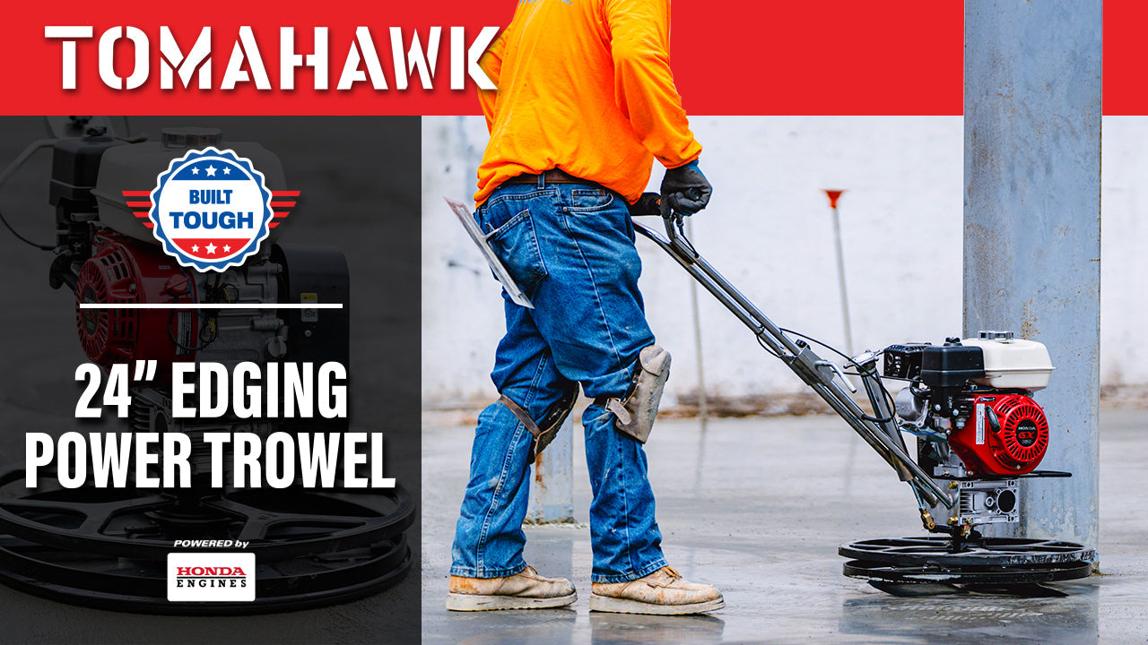 Tomahawk 24" Concrete Power Trowel Edger 5.5HP Honda Float Pan Blade Screed Finishing Tool - Machine Horizon Tomahawk 24" Concrete Power Trowel Edger 5.5HP Honda Float Pan Blade Screed Finishing Tool - Machine Horizon