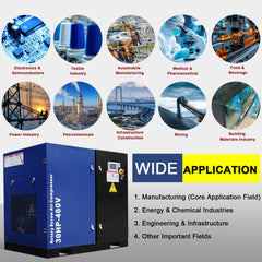 123CFM Rotary Screw Air Compressor, 30HP, 125PSI, 460V 3PHASE 60HZ