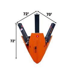 36" Skid Steer Hydraulic Tree Spade, 4" Diameter Cut Capacity, 22" Blade Opening, Hardox 400 Blades, TMG-STS35