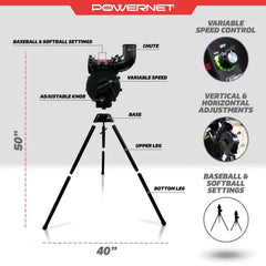 PowerNet Launch F-Lite Baseball & Softball Pitching Machine - Machine Horizon