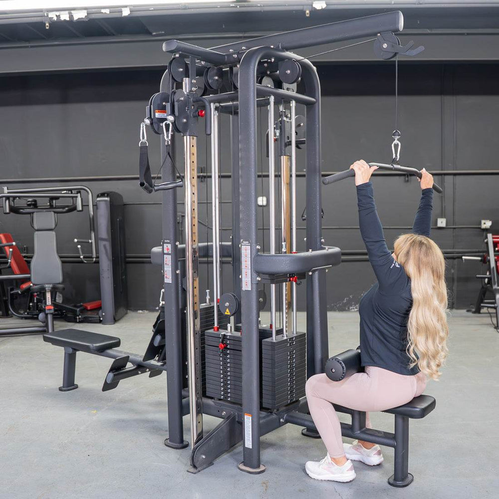 4 Stack Megatron Standard Jungle Gym - 2 Colors - Muscle D Fitness - Low Row, Lat Pulldown, Single Handle Hi/low Pulley, Double Hi/Low Pulley - Machine Horizon