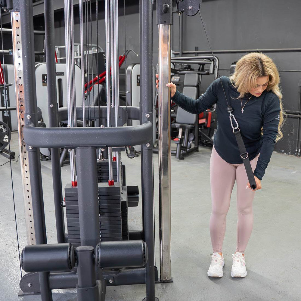 4 Stack Megatron Standard Jungle Gym - 2 Colors - Muscle D Fitness - Low Row, Lat Pulldown, Single Handle Hi/low Pulley, Double Hi/Low Pulley - Machine Horizon