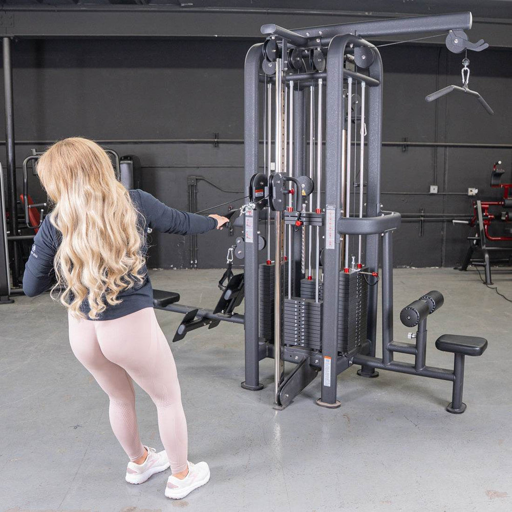 4 Stack Megatron Standard Jungle Gym - 2 Colors - Muscle D Fitness - Low Row, Lat Pulldown, Single Handle Hi/low Pulley, Double Hi/Low Pulley - Machine Horizon