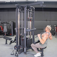 4 Stack Megatron Standard Jungle Gym - 2 Colors - Muscle D Fitness - Low Row, Lat Pulldown, Single Handle Hi/low Pulley, Double Hi/Low Pulley - Machine Horizon