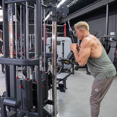 4 Stack Megatron Standard Jungle Gym - 2 Colors - Muscle D Fitness - Low Row, Lat Pulldown, Single Handle Hi/low Pulley, Double Hi/Low Pulley - Machine Horizon