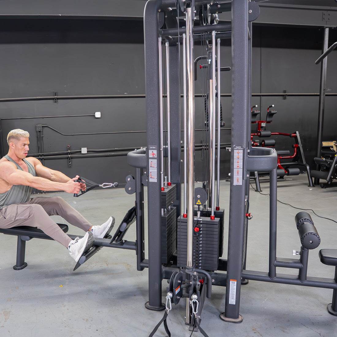 4 Stack Megatron Standard Jungle Gym - 2 Colors - Muscle D Fitness - Low Row, Lat Pulldown, Single Handle Hi/low Pulley, Double Hi/Low Pulley - Machine Horizon 4 Stack Megatron Standard Jungle Gym - 2 Colors - Muscle D Fitness - Low Row, Lat Pulldown, Single Handle Hi/low Pulley, Double Hi/Low Pulley - Machine Horizon