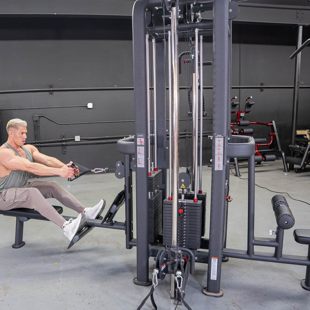 4 Stack Megatron Standard Jungle Gym - 2 Colors - Muscle D Fitness - Low Row, Lat Pulldown, Single Handle Hi/low Pulley, Double Hi/Low Pulley - Machine Horizon