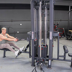 4 Stack Megatron Standard Jungle Gym - 2 Colors - Muscle D Fitness - Low Row, Lat Pulldown, Single Handle Hi/low Pulley, Double Hi/Low Pulley - Machine Horizon