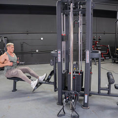 4 Stack Megatron Standard Jungle Gym - 2 Colors - Muscle D Fitness - Low Row, Lat Pulldown, Single Handle Hi/low Pulley, Double Hi/Low Pulley - Machine Horizon