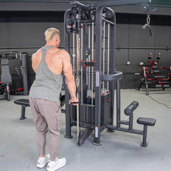 4 Stack Megatron Standard Jungle Gym - 2 Colors - Muscle D Fitness - Low Row, Lat Pulldown, Single Handle Hi/low Pulley, Double Hi/Low Pulley - Machine Horizon