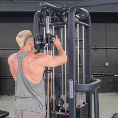 4 Stack Megatron Standard Jungle Gym - 2 Colors - Muscle D Fitness - Low Row, Lat Pulldown, Single Handle Hi/low Pulley, Double Hi/Low Pulley - Machine Horizon
