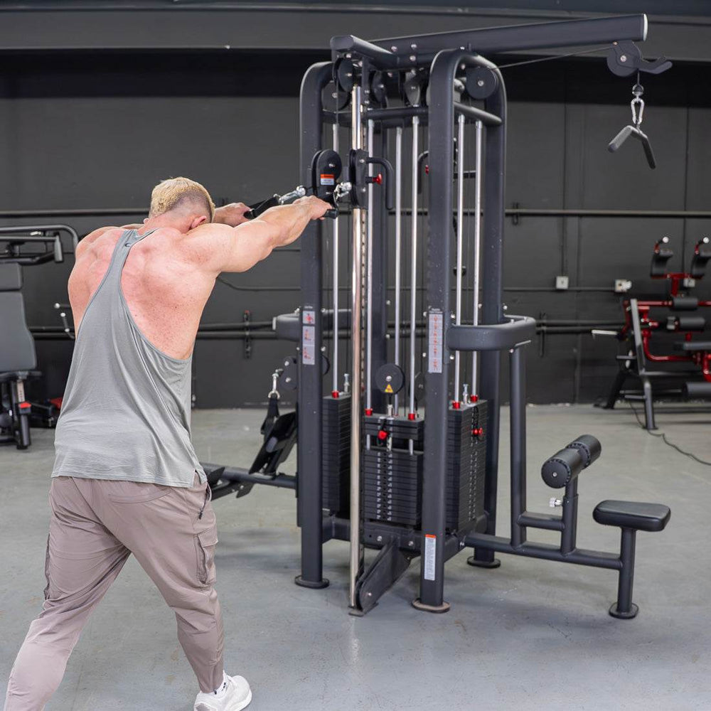 4 Stack Megatron Standard Jungle Gym - 2 Colors - Muscle D Fitness - Low Row, Lat Pulldown, Single Handle Hi/low Pulley, Double Hi/Low Pulley - Machine Horizon