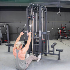 4 Stack Megatron Standard Jungle Gym - 2 Colors - Muscle D Fitness - Low Row, Lat Pulldown, Single Handle Hi/low Pulley, Double Hi/Low Pulley - Machine Horizon