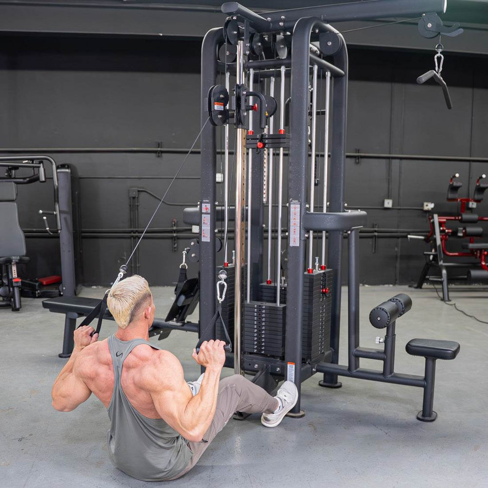 4 Stack Megatron Standard Jungle Gym - 2 Colors - Muscle D Fitness - Low Row, Lat Pulldown, Single Handle Hi/low Pulley, Double Hi/Low Pulley - Machine Horizon