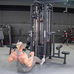 4 Stack Megatron Standard Jungle Gym - 2 Colors - Muscle D Fitness - Low Row, Lat Pulldown, Single Handle Hi/low Pulley, Double Hi/Low Pulley - Machine Horizon