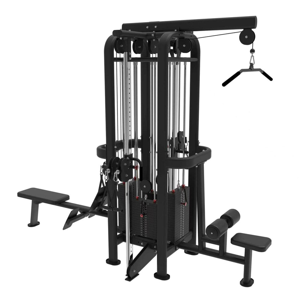 4 Stack Megatron Standard Jungle Gym - 2 Colors - Muscle D Fitness - Low Row, Lat Pulldown, Single Handle Hi/low Pulley, Double Hi/Low Pulley - Machine Horizon