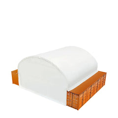 40' x 40' Dual Truss Container Shelter with Heavy Duty 21 oz PVC Cover, Fully Enclosed front and back endwalls, TMG-DT4041CG