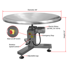 Jores Technologies 48” Stainless Steel Rotary Accumulation Table