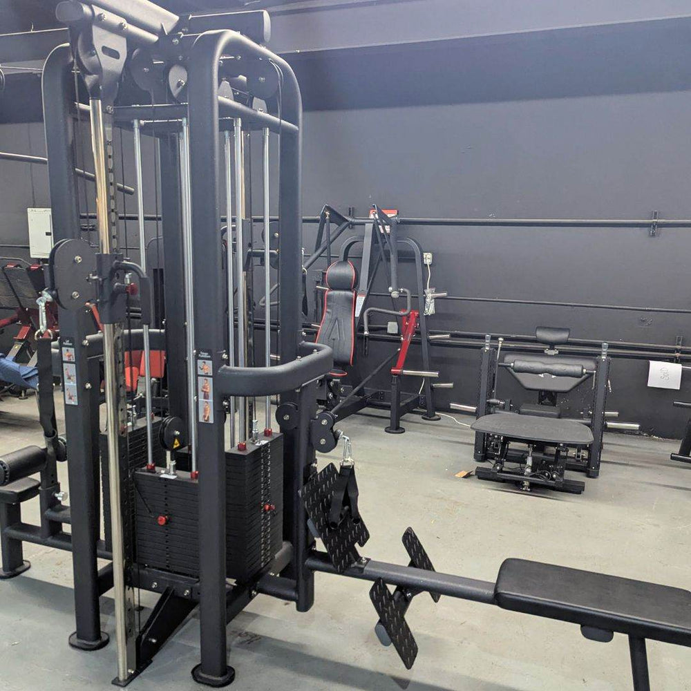 4 Stack Megatron Standard Jungle Gym - 2 Colors - Muscle D Fitness - Low Row, Lat Pulldown, Single Handle Hi/low Pulley, Double Hi/Low Pulley - Machine Horizon