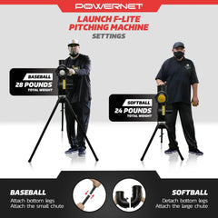 PowerNet Launch F-Lite Baseball & Softball Pitching Machine - Machine Horizon