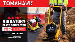 Tomahawk 5.5 HP Honda Vibratory Plate Compactor 23x17" for Soil Asphalt Paver Compaction - Machine Horizon