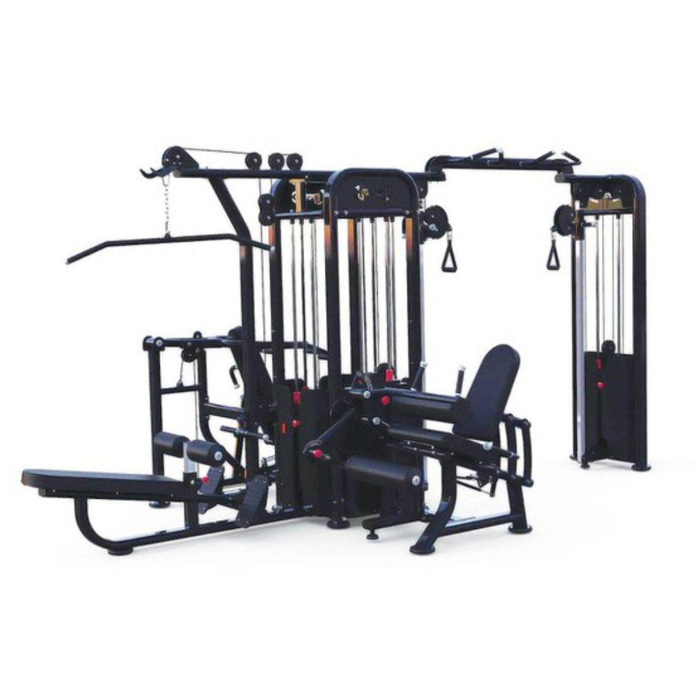 5 Stack Megatron Compact Multi-Gym - Muscle D Fitness - Lat Pull, Low Row, Bench Press, Lat Pull, Leg Ext / Curl - Machine Horizon
