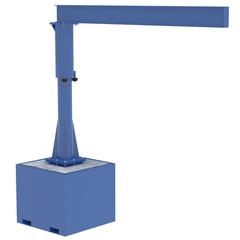 Vestil Steel Portable Jib Crane with Filled Base 10 Ft. I-Beam 500 Lb. Capacity Blue-JIB-CB-50-10-10-BC