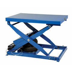 Vestil Steel Heavy-Duty Air Bag Scissor Lift Table 48 In. x 32 In. 2000 Lb. Capacity Blue- ABLT-2000
