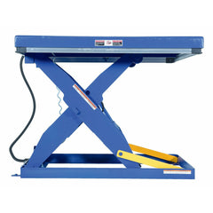 Vestil Steel Rotary Air Hydraulic Scissor Lift Table 24 In. x 48 In. 3000 Lb. Capacity Blue-AHLT-2448-3-43