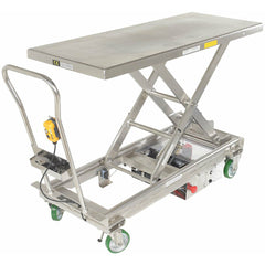 Vestil Stainless Steel12V DC Long Deck Cart 1000 Lb. Capacity SilverCarts-CART-1000-LD-DC-SS