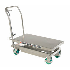 Vestil 304 Stainless Steel Double Scissor Cart 36-1/4 In. x 19-3/8 In. 600 Lb. Capacity Silver-CART-600-D-SS2