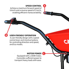 Tomahawk Electric Utility Cart 40V Battery-Powered Wheelbarrow 570-lb. Bucket Capacity - Machine Horizon
