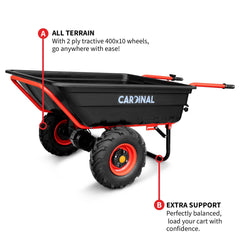 Tomahawk Heavy Duty Electric Utility Cart 40V Battery-Powered Wheelbarrow 660-lb. Bucket Capacity - Machine Horizon