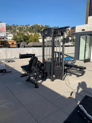 4 Stack Megatron Compact Multi-Gym - Muscle D Fitness - Space Saving - Leg Extension & Curl, Lat Pull, Low Row, Multi-Press