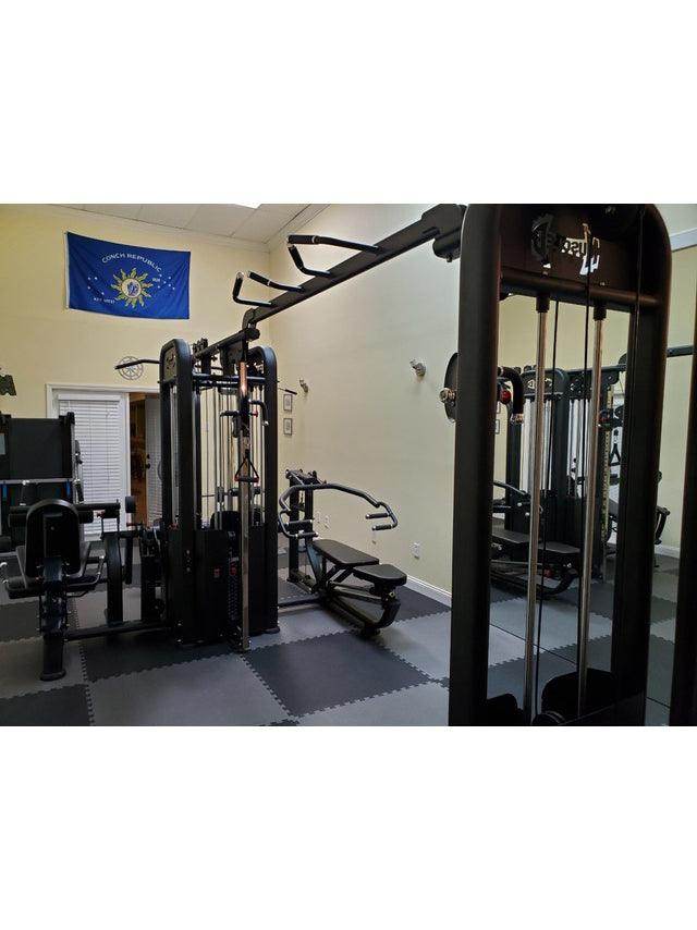 5 Stack Megatron Compact Multi-Gym - Muscle D Fitness - Lat Pull, Low Row, Bench Press, Lat Pull, Leg Ext / Curl - Machine Horizon
