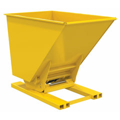 Vestil Steel Heavy Duty Hydraulic Dumping Hopper 1-1/2 Cubic Yard 6,000 Lb. Capacity Yellow - D-150-HD-HYD-YL