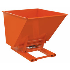 Vestil Steel Heavy Duty Hydraulic Dumping Hopper 2 Cubic Yard 6,000 Lb. Capacity Orange- D-200-HD-HYD-OR