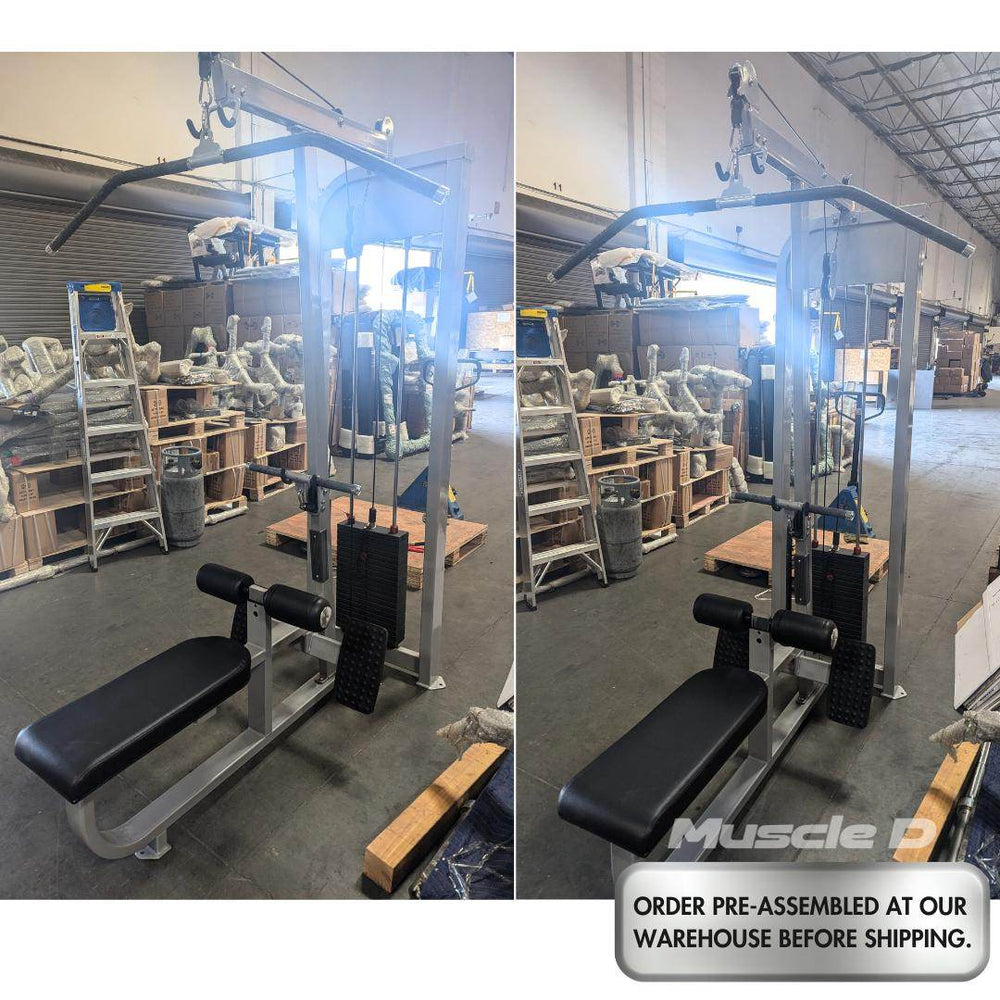 Dual Function Lat-Low Row Combo - Muscle D Fitness - Seated - Pin Selectorized - Commercial Grade - Machine Horizon