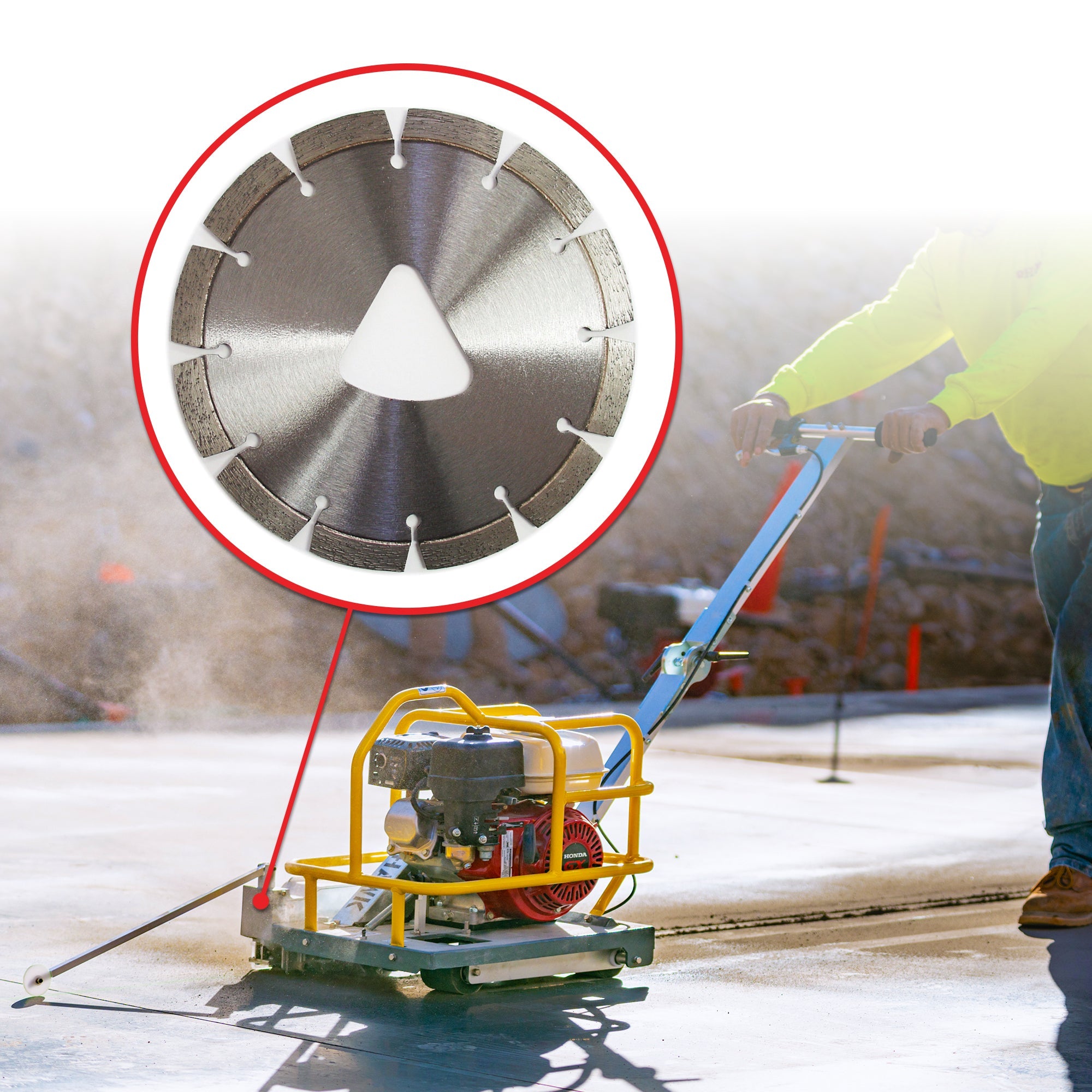 Tomahawk 6" Early Entry Green Concrete Saw with 3.5 HP Honda GX120 Engine - Machine Horizon Tomahawk 6" Early Entry Green Concrete Saw with 3.5 HP Honda GX120 Engine - Machine Horizon