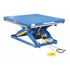 Vestil steel Electric Hydraulic Lift Table 48 In. x 48 In. 5000 Lb. Capacity Blue- EHLT-4848-5-44