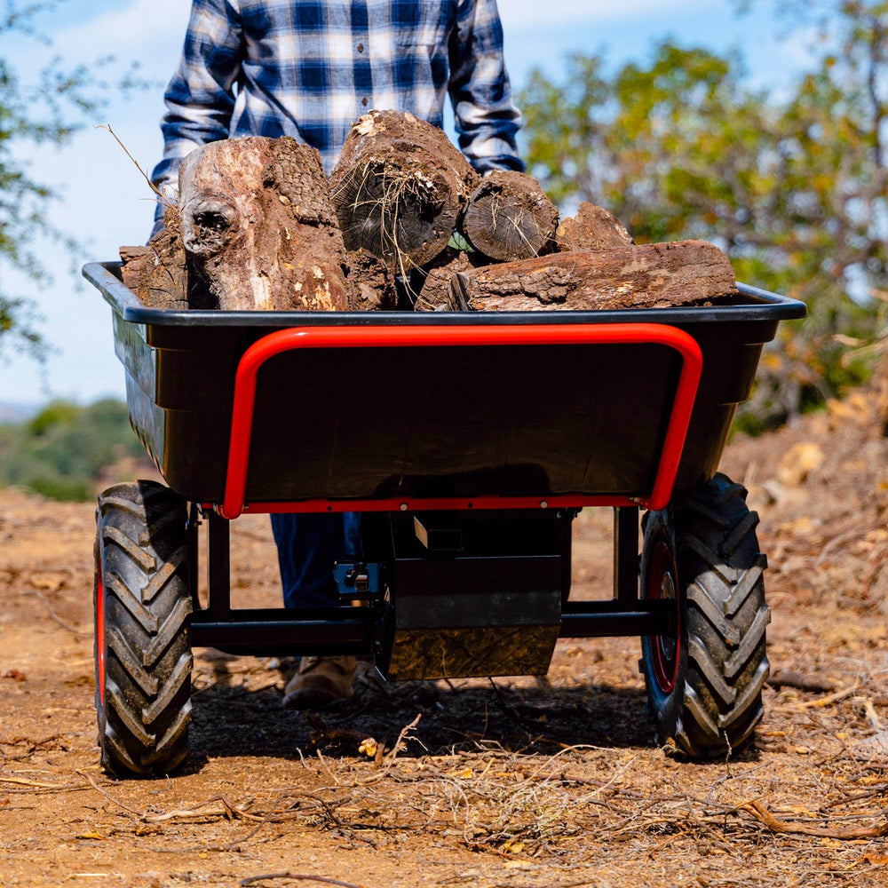 Tomahawk Heavy Duty Electric Utility Cart 40V Battery-Powered Wheelbarrow 660-lb. Bucket Capacity - Machine Horizon