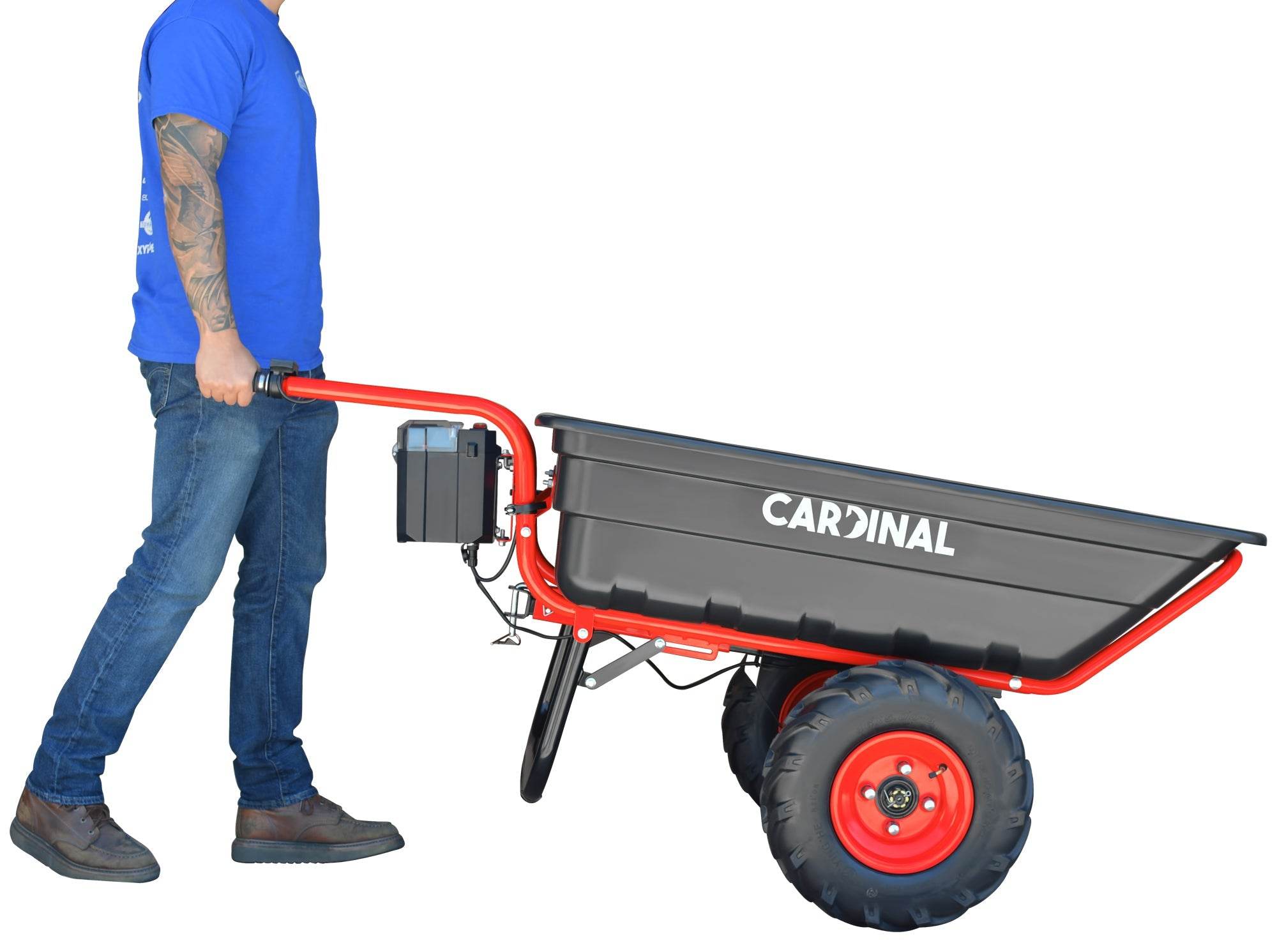 Tomahawk Heavy Duty Electric Utility Cart 40V Battery-Powered Wheelbarrow 660-lb. Bucket Capacity - Machine Horizon Tomahawk Heavy Duty Electric Utility Cart 40V Battery-Powered Wheelbarrow 660-lb. Bucket Capacity - Machine Horizon