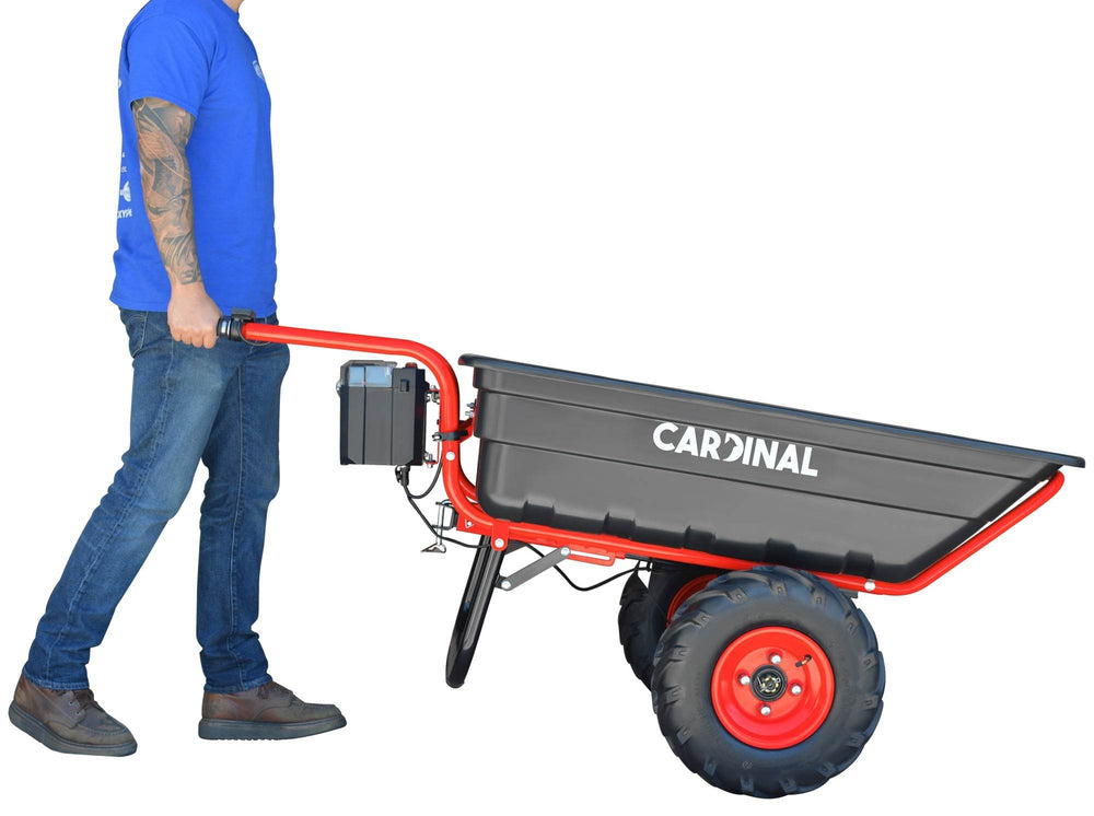 Tomahawk Heavy Duty Electric Utility Cart 40V Battery-Powered Wheelbarrow 660-lb. Bucket Capacity - Machine Horizon