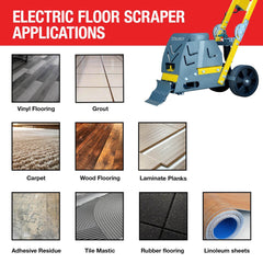 Tomahawk Electric Floor Scraper Vinyl Stripper Carpet Wood Floor Remover - Machine Horizon