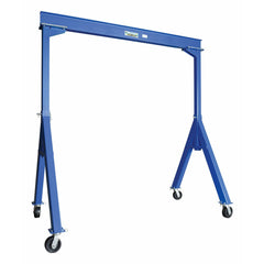 Vestil Steel Fixed Gantry Crane with Total Locking Glass Filled Nylon Casters 15 Ft. 4000 Lb. Capacity Blue-FHS-4-15-TLC